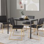 Dutchess Gold Steel Black Faux Leather Contemporary Dining Chairs (Set of 2) 13 Dutchess Gold Steel Black Faux Leather Contemporary Dining Chairs (Set of 2)