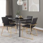 Dutchess Gold Steel Black Faux Leather Contemporary Dining Chairs (Set of 2) 12 Dutchess Gold Steel Black Faux Leather Contemporary Dining Chairs (Set of 2)