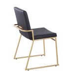 Dutchess Gold Steel Black Faux Leather Contemporary Dining Chairs (Set of 2) 18 Dutchess Gold Steel Black Faux Leather Contemporary Dining Chairs (Set of 2)
