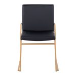 Dutchess Gold Steel Black Faux Leather Contemporary Dining Chairs (Set of 2) 20 Dutchess Gold Steel Black Faux Leather Contemporary Dining Chairs (Set of 2)