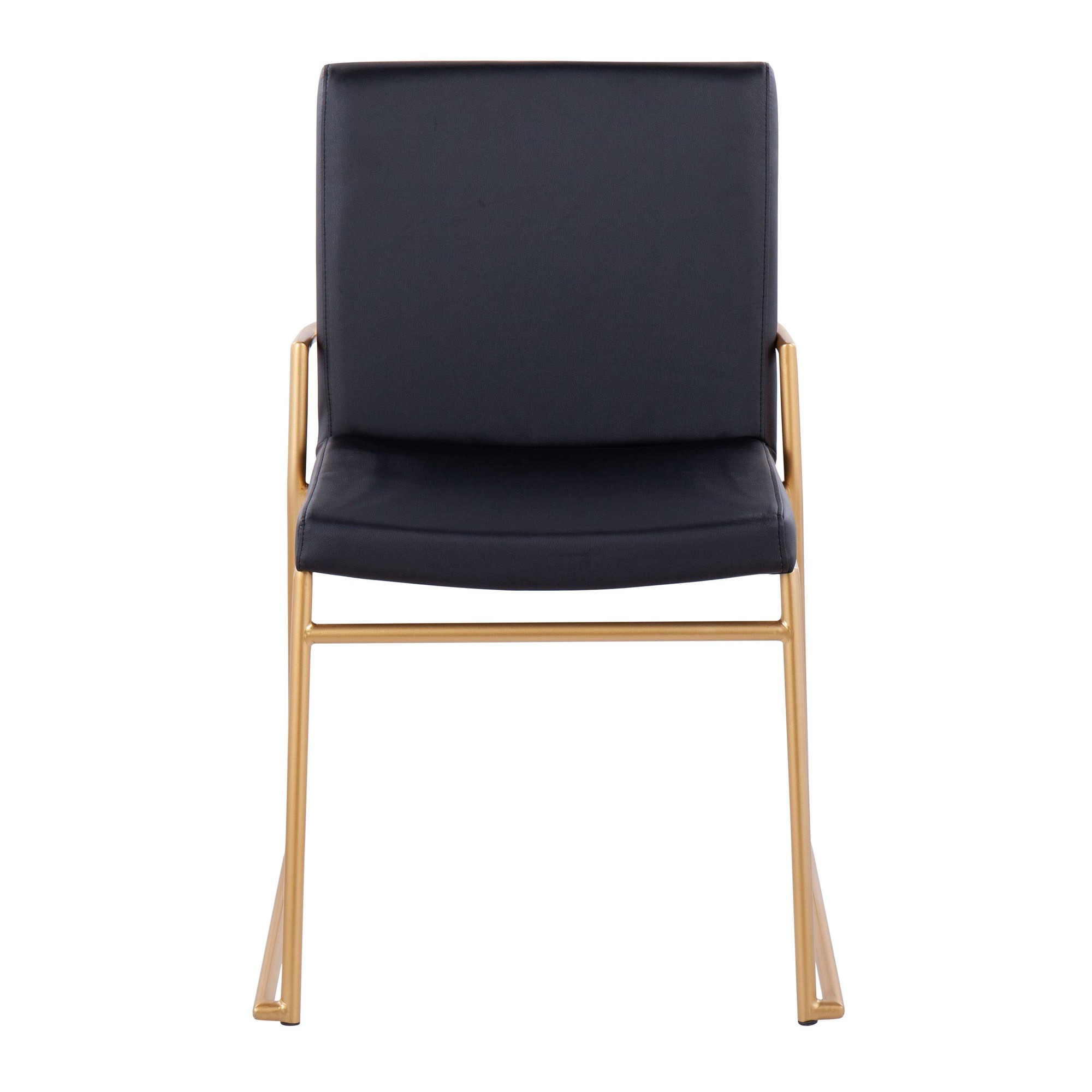 Dutchess Gold Steel Black Faux Leather Contemporary Dining Chairs (Set of 2) 9 Dutchess Gold Steel Black Faux Leather Contemporary Dining Chairs (Set of 2) - Image 9