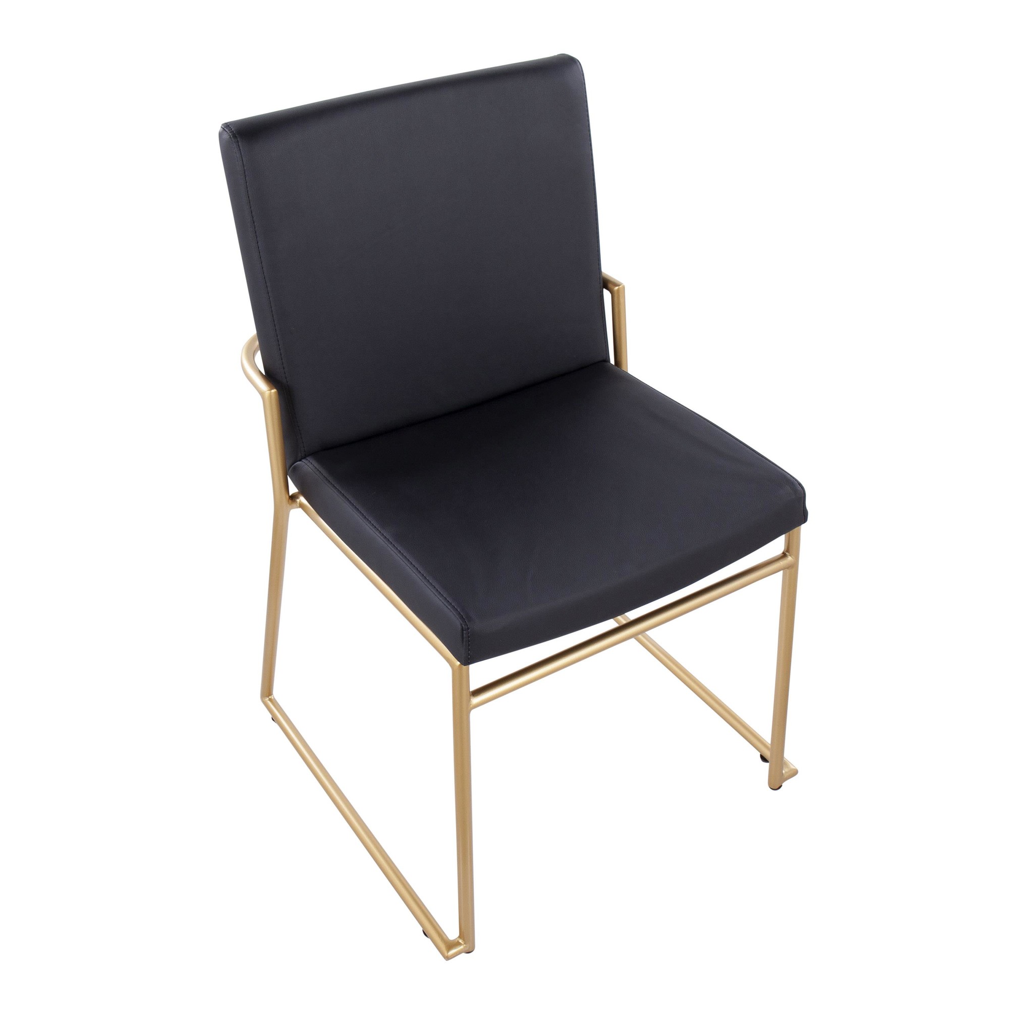 Dutchess Gold Steel Black Faux Leather Contemporary Dining Chairs (Set of 2) 10 Dutchess Gold Steel Black Faux Leather Contemporary Dining Chairs (Set of 2) - Image 10