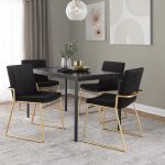 Dutchess Gold Steel Black Velvet Contemporary Dining Chairs (Set of 2) 11 Dutchess Gold Steel Black Velvet Contemporary Dining Chairs (Set of 2)