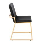 Dutchess Gold Steel Black Velvet Contemporary Dining Chairs (Set of 2) 15 Dutchess Gold Steel Black Velvet Contemporary Dining Chairs (Set of 2)