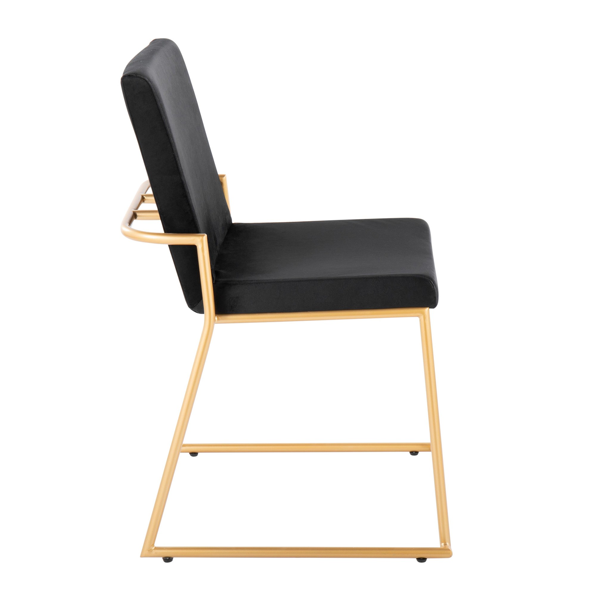 Dutchess Gold Steel Black Velvet Contemporary Dining Chairs (Set of 2) 5 Dutchess Gold Steel Black Velvet Contemporary Dining Chairs (Set of 2) - Image 5