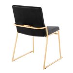 Dutchess Gold Steel Black Velvet Contemporary Dining Chairs (Set of 2) 16 Dutchess Gold Steel Black Velvet Contemporary Dining Chairs (Set of 2)