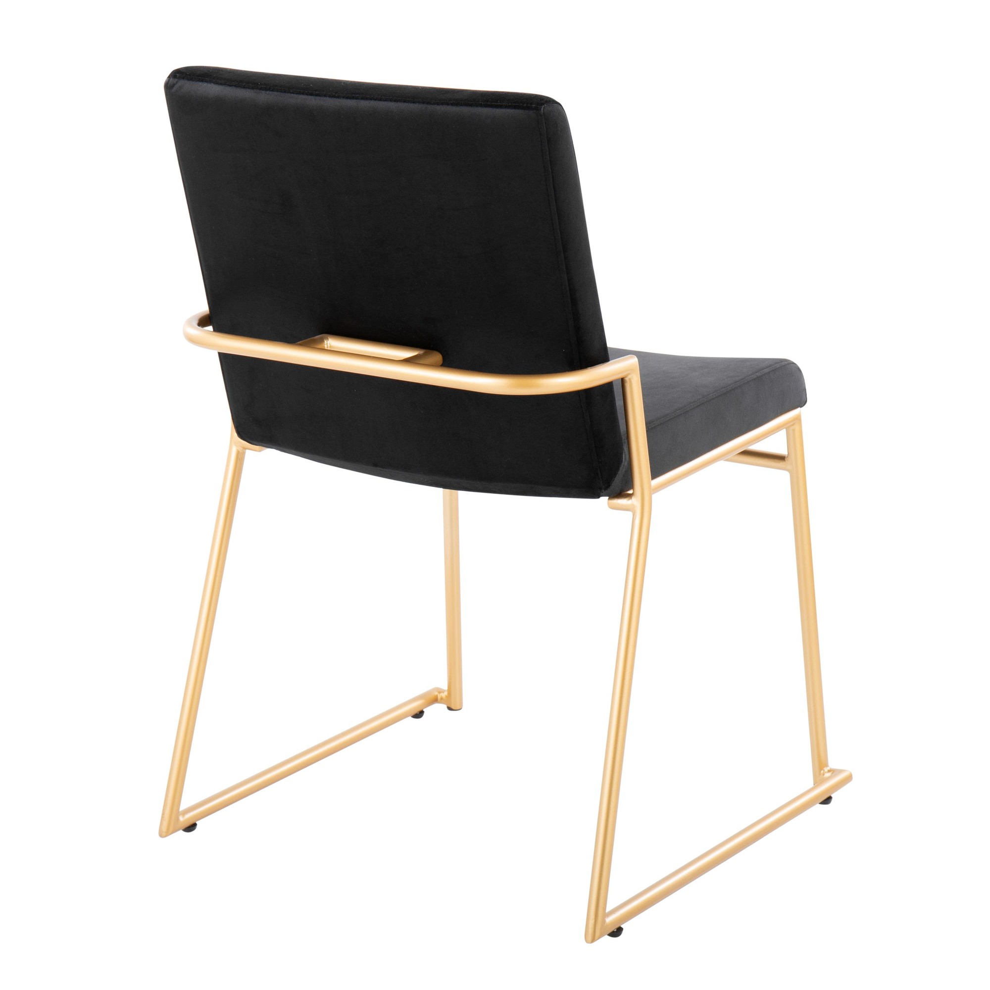 Dutchess Gold Steel Black Velvet Contemporary Dining Chairs (Set of 2) 6 Dutchess Gold Steel Black Velvet Contemporary Dining Chairs (Set of 2) - Image 6