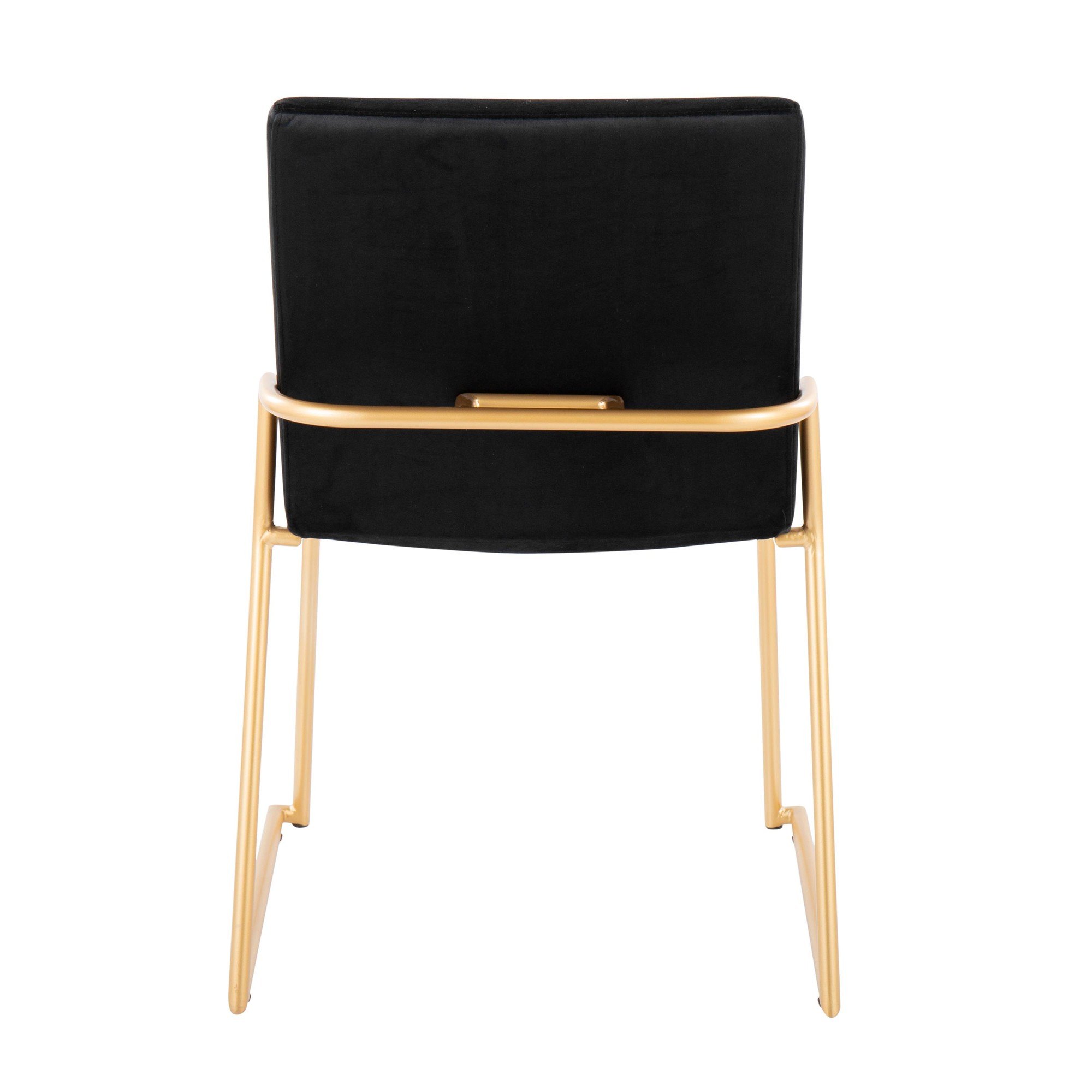 Dutchess Gold Steel Black Velvet Contemporary Dining Chairs (Set of 2) 7 Dutchess Gold Steel Black Velvet Contemporary Dining Chairs (Set of 2) - Image 7