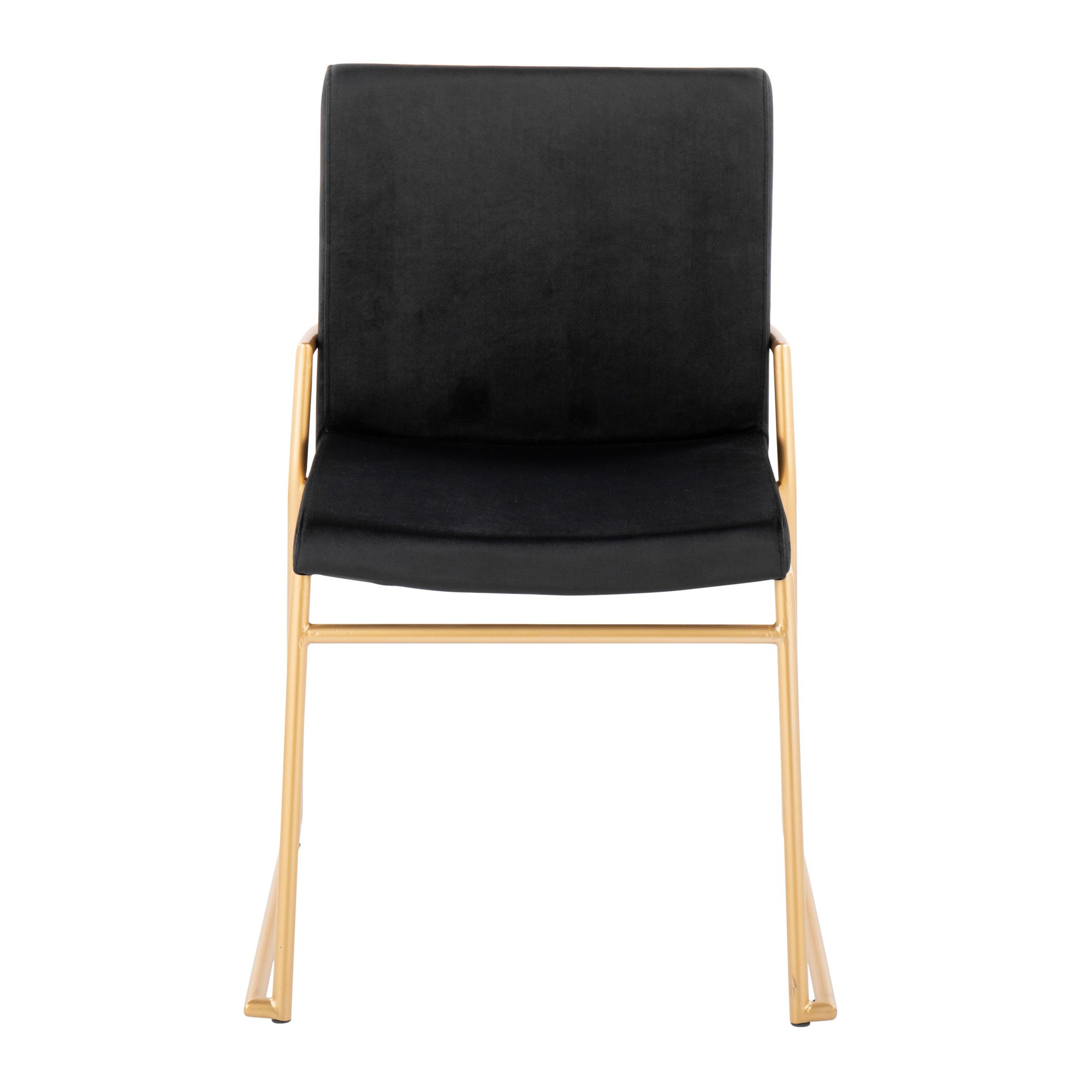 Dutchess Gold Steel Black Velvet Contemporary Dining Chairs (Set of 2) 8 Dutchess Gold Steel Black Velvet Contemporary Dining Chairs (Set of 2) - Image 8