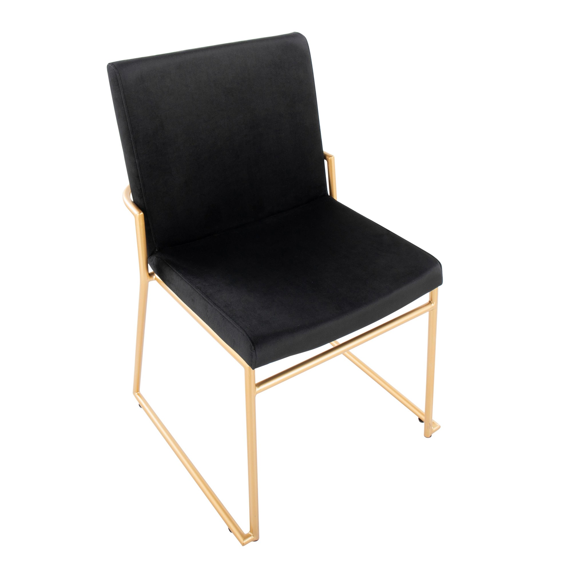 Dutchess Gold Steel Black Velvet Contemporary Dining Chairs (Set of 2) 9 Dutchess Gold Steel Black Velvet Contemporary Dining Chairs (Set of 2) - Image 9