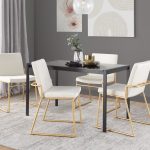 Dutchess Gold Steel and Cream Velvet Contemporary Dining Chairs (Set of 2)