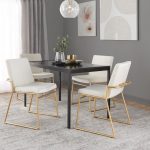 Dutchess Gold Steel and Cream Velvet Contemporary Dining Chairs (Set of 2)