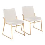 Dutchess Gold Steel and Cream Velvet Contemporary Dining Chairs (Set of 2)
