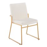 Dutchess Gold Steel and Cream Velvet Contemporary Dining Chairs (Set of 2)