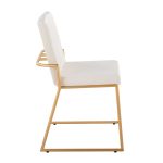 Dutchess Gold Steel and Cream Velvet Contemporary Dining Chairs (Set of 2)
