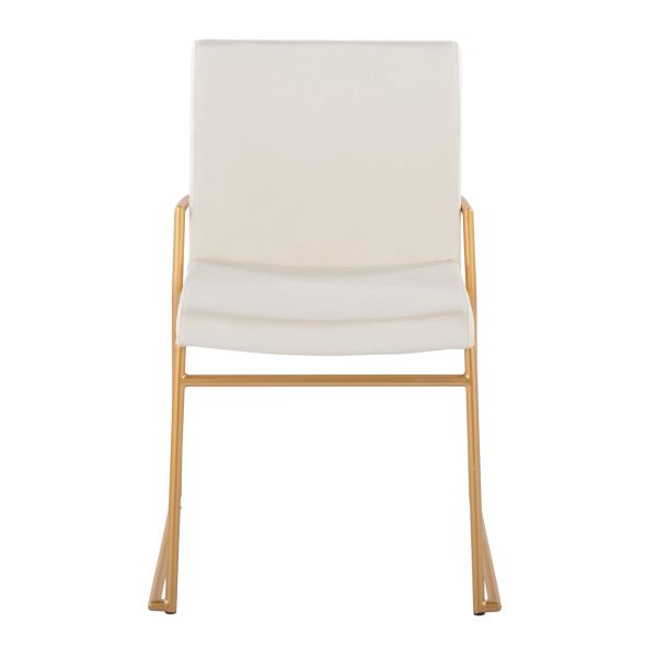 Dutchess Gold Steel and Cream Velvet Contemporary Dining Chairs Set of 2 7