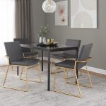 Dutchess Gold and Grey Faux Leather Contemporary Dining Chairs (Set of 2) 12 Dutchess Gold and Grey Faux Leather Contemporary Dining Chairs (Set of 2)