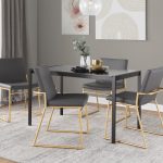 Dutchess Gold and Grey Faux Leather Contemporary Dining Chairs (Set of 2) 11 Dutchess Gold and Grey Faux Leather Contemporary Dining Chairs (Set of 2)
