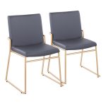Dutchess Gold and Grey Faux Leather Contemporary Dining Chairs (Set of 2) 13 Dutchess Gold and Grey Faux Leather Contemporary Dining Chairs (Set of 2)