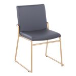 Dutchess Gold and Grey Faux Leather Contemporary Dining Chairs (Set of 2) 14 Dutchess Gold and Grey Faux Leather Contemporary Dining Chairs (Set of 2)