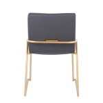 Dutchess Gold and Grey Faux Leather Contemporary Dining Chairs (Set of 2) 17 Dutchess Gold and Grey Faux Leather Contemporary Dining Chairs (Set of 2)