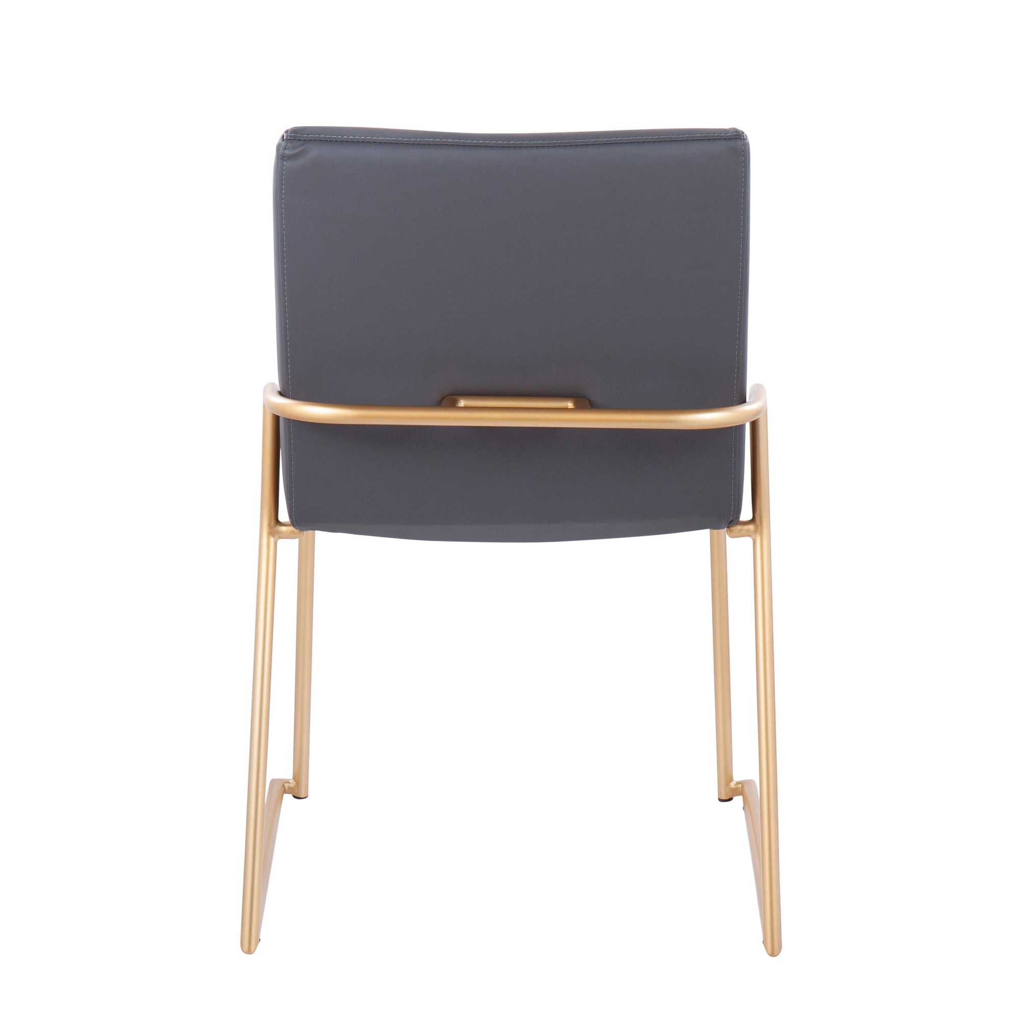 Dutchess Gold and Grey Faux Leather Contemporary Dining Chairs (Set of 2) 7 Dutchess Gold and Grey Faux Leather Contemporary Dining Chairs (Set of 2) - Image 7