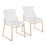 Dutchess Gold and White Contemporary Dining Chairs (Set of 2) 15 Dutchess Gold and White Contemporary Dining Chairs (Set of 2)