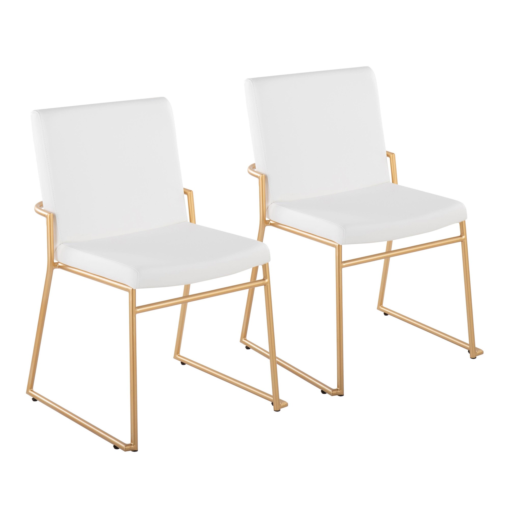 Dutchess Gold and White Contemporary Dining Chairs (Set of 2) 4 Dutchess Gold and White Contemporary Dining Chairs (Set of 2) - Image 4