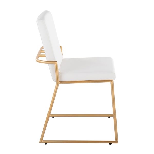Dutchess Gold and White Contemporary Dining Chairs Set of 2 5