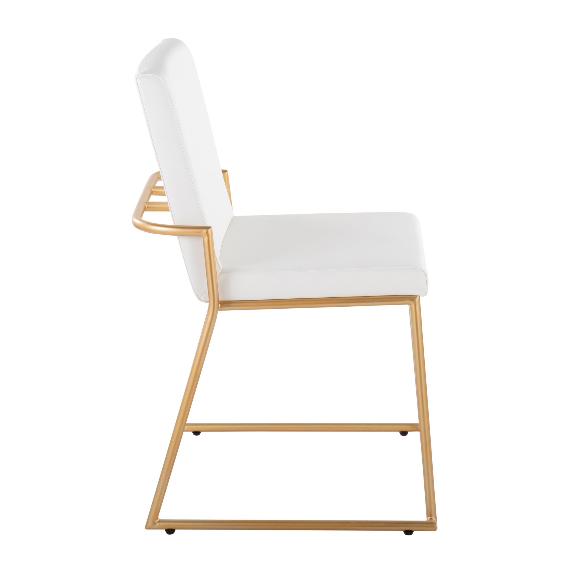 Dutchess Gold and White Contemporary Dining Chairs (Set of 2) 6 Dutchess Gold and White Contemporary Dining Chairs (Set of 2) - Image 6