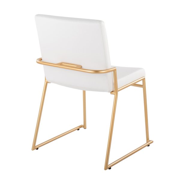 Dutchess Gold and White Contemporary Dining Chairs Set of 2 6