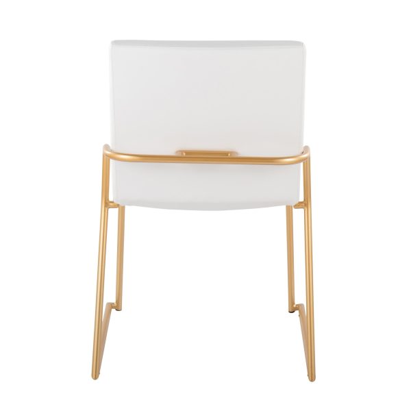Dutchess Gold and White Contemporary Dining Chairs Set of 2 7