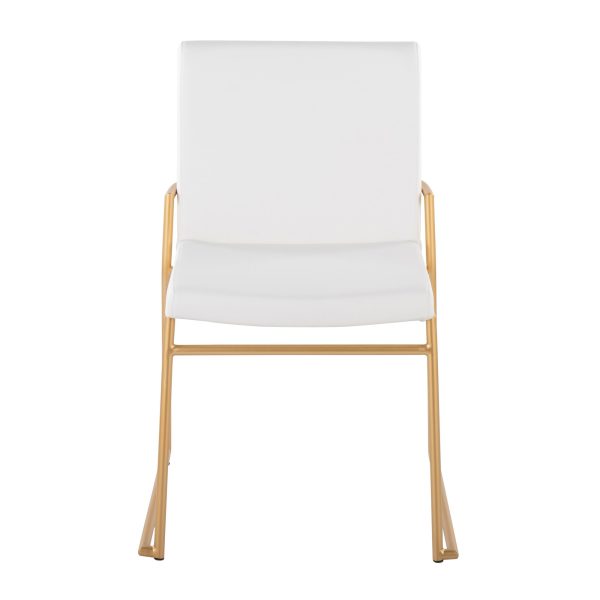 Dutchess Gold and White Contemporary Dining Chairs Set of 2 8