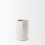 Dylan Small Textured Off White w/ Handles Ceramic Vase