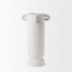 Dylan Tall Textured Off White w/ Handles Ceramic Vase