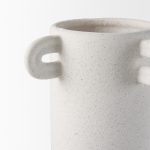 Dylan Tall Textured Off White w/ Handles Ceramic Vase