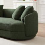 Green Boucle Modern French Sofa with Removable Legs