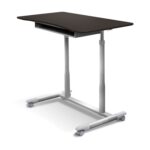 Espresso Adjustable Height Ergonomic Standing Desk with Storage Shelf