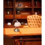 Mini Bankers Lamp with Marbleized Glass Shade and Touch Control