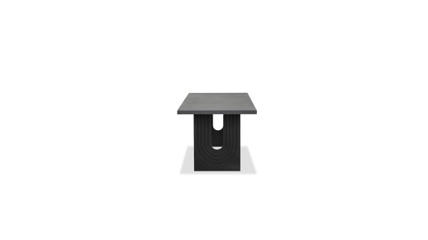 ECHO Black Concrete Top Dark Brown Oak Dining Table 2 2