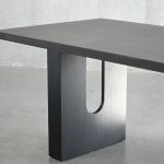 ECHO Black Concrete Top Dark Brown Oak Dining Table 12 ECHO Black Concrete Top Dark Brown Oak Dining Table