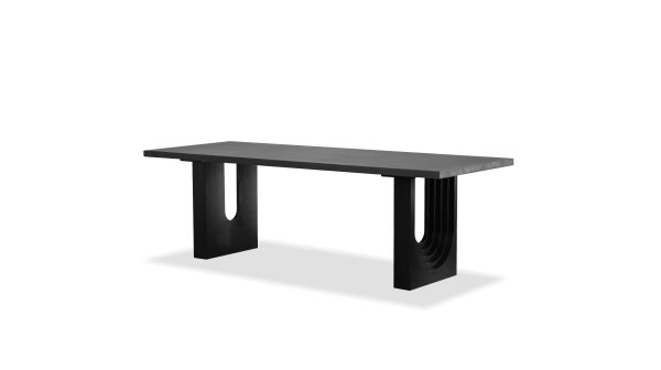 ECHO Black Concrete Top Dark Brown Oak Dining Table 7