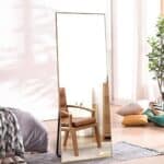 Gold Full Length Floor Mirror with Stand and Wall Mount