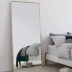 Gold Full Length Floor Mirror with Stand and Wall Mount