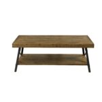 Rustic Industrial Wood Coffee Table with Steel Cross-Braced Legs 4 Rustic Industrial Wood Coffee Table with Steel Cross-Braced Legs