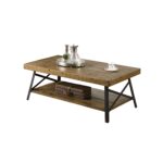 Rustic Industrial Wood Coffee Table with Steel Cross-Braced Legs 5 Rustic Industrial Wood Coffee Table with Steel Cross-Braced Legs