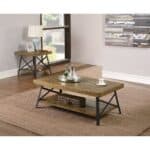 Rustic Industrial Wood Coffee Table with Steel Cross-Braced Legs 6 Rustic Industrial Wood Coffee Table with Steel Cross-Braced Legs