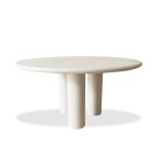 ELEPHANT Ivory MicroSkin Round Dining Table 3 ELEPHANT Ivory MicroSkin Round Dining Table