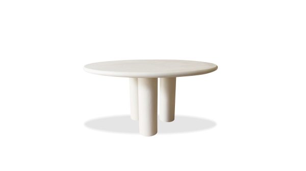 ELEPHANT Ivory MicroSkin Round Dining Table 3