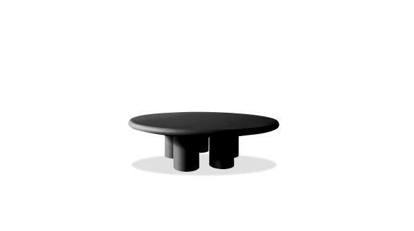 ELEPHANT Round Dusk Black MicroSkin Coffee Table